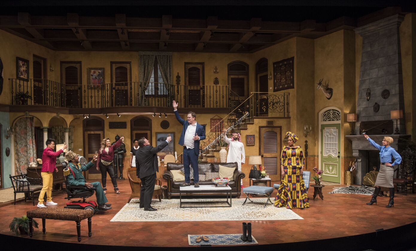 The cast of “The Doppelgänger (an international farce)” by Matthew-Lee Erlbach. |Michael Brosilow Photo